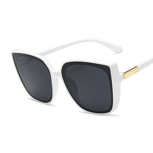 Cat Eye Sunglasses | Women | UV400 Vintage Black Mirror Big Frame Cool Sexy Fashion