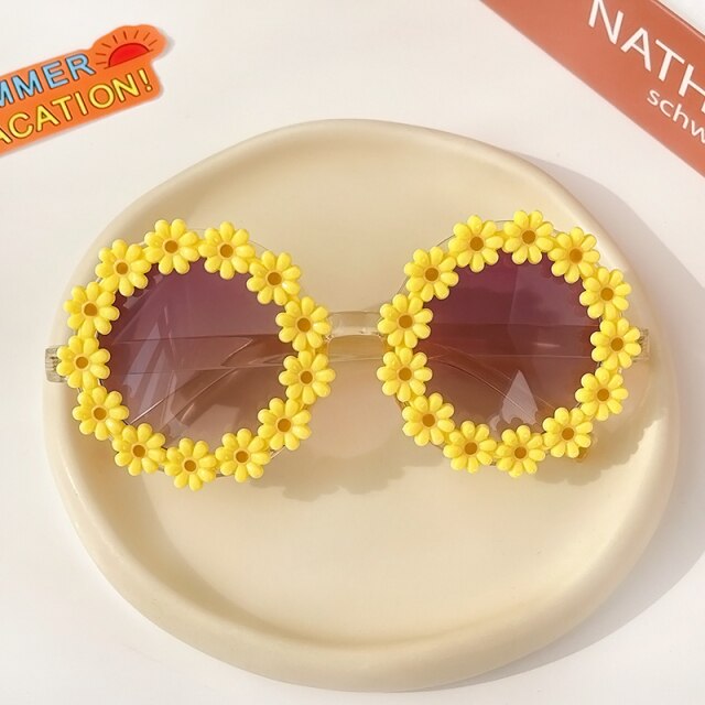 Children Round Flower Sunglasses New Kids Sunglasses Girls Boys Baby Sport Shades Glasses UV400 Outdoor Sun Protection Eyewear