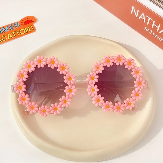 Children Round Flower Sunglasses New Kids Sunglasses Girls Boys Baby Sport Shades Glasses UV400 Outdoor Sun Protection Eyewear