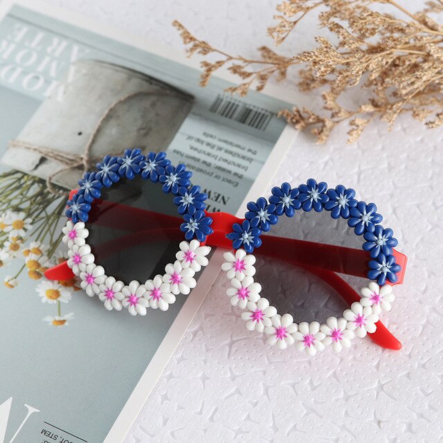 Children Round Flower Sunglasses New Kids Sunglasses Girls Boys Baby Sport Shades Glasses UV400 Outdoor Sun Protection Eyewear