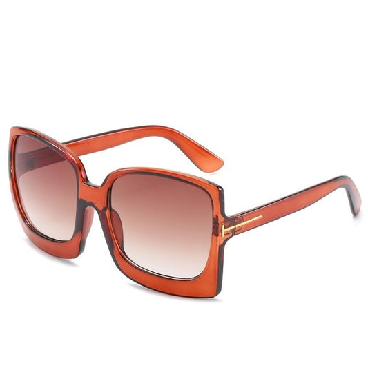 D&T Oversized Gradient Sunglasses | Women | UV400 Big Frame Plastic Designer Fashion Shades