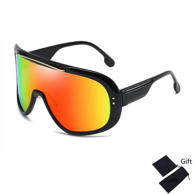 Emosnia Oversized Classic Men Sunglasses Women One Piece Brand Design Windproof Sun Glasses Sports Shield Big Frame Male UV400
