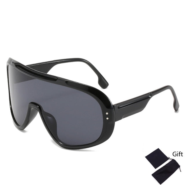 Emosnia Oversized Classic Men Sunglasses Women One Piece Brand Design Windproof Sun Glasses Sports Shield Big Frame Male UV400
