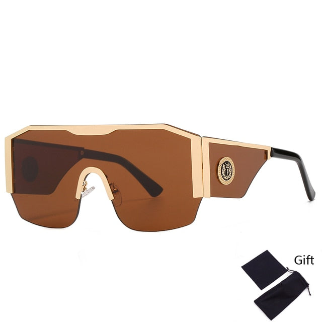 Emosnia Oversized Classic Men Sunglasses Women One Piece Brand Design Windproof Sun Glasses Sports Shield Big Frame Male UV400