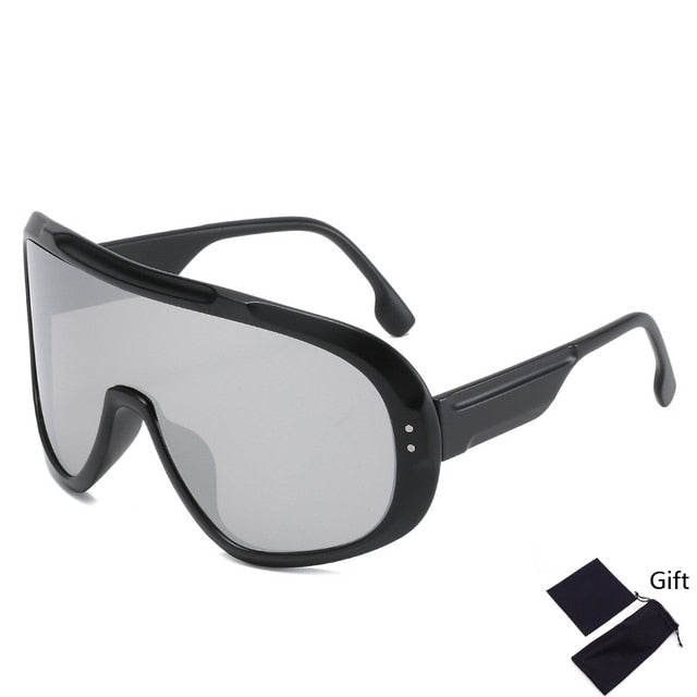 Emosnia Oversized Classic Men Sunglasses Women One Piece Brand Design Windproof Sun Glasses Sports Shield Big Frame Male UV400