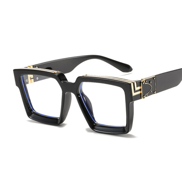Fashion Square Men Sunglasses Brand Designer Plastic Frame Sun Glasses Shades For Women Black Silver Mirror Oculos De Sol