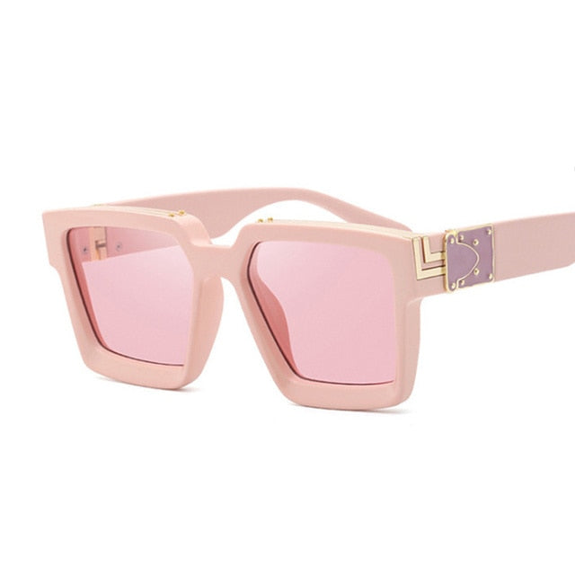 Fashion Square Men Sunglasses Brand Designer Plastic Frame Sun Glasses Shades For Women Black Silver Mirror Oculos De Sol