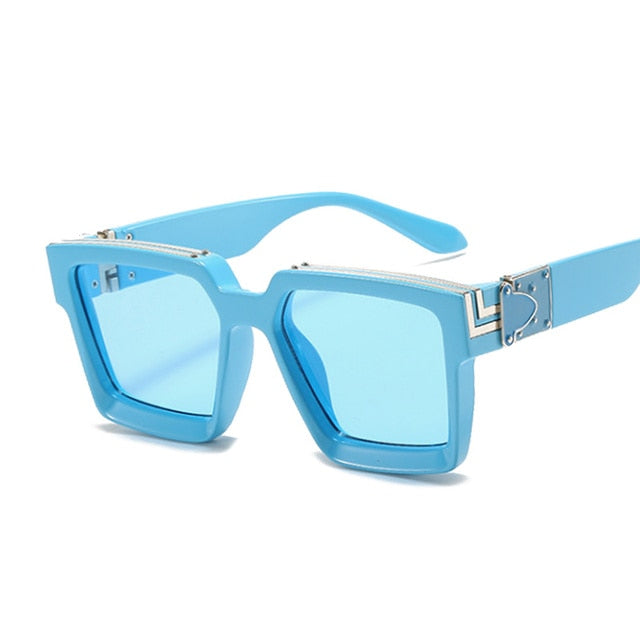Fashion Square Men Sunglasses Brand Designer Plastic Frame Sun Glasses Shades For Women Black Silver Mirror Oculos De Sol