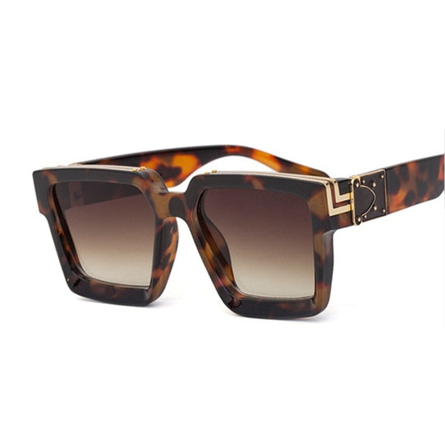 Fashion Square Men Sunglasses Brand Designer Plastic Frame Sun Glasses Shades For Women Black Silver Mirror Oculos De Sol