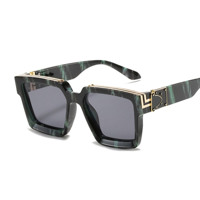 Fashion Square Men Sunglasses Brand Designer Plastic Frame Sun Glasses Shades For Women Black Silver Mirror Oculos De Sol