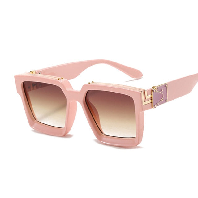 Fashion Square Men Sunglasses Brand Designer Plastic Frame Sun Glasses Shades For Women Black Silver Mirror Oculos De Sol