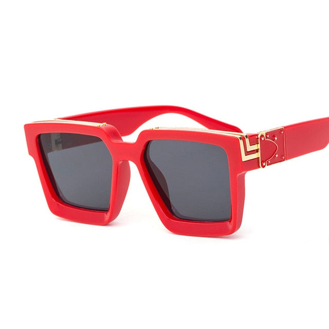 Fashion Square Men Sunglasses Brand Designer Plastic Frame Sun Glasses Shades For Women Black Silver Mirror Oculos De Sol