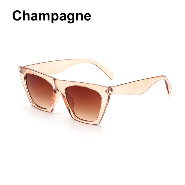 Fashion Square Sunglasses Woman Vintage Cat Eye Design Sun Glasses Female Male Personality Cool Retro Black Cateye Oculos