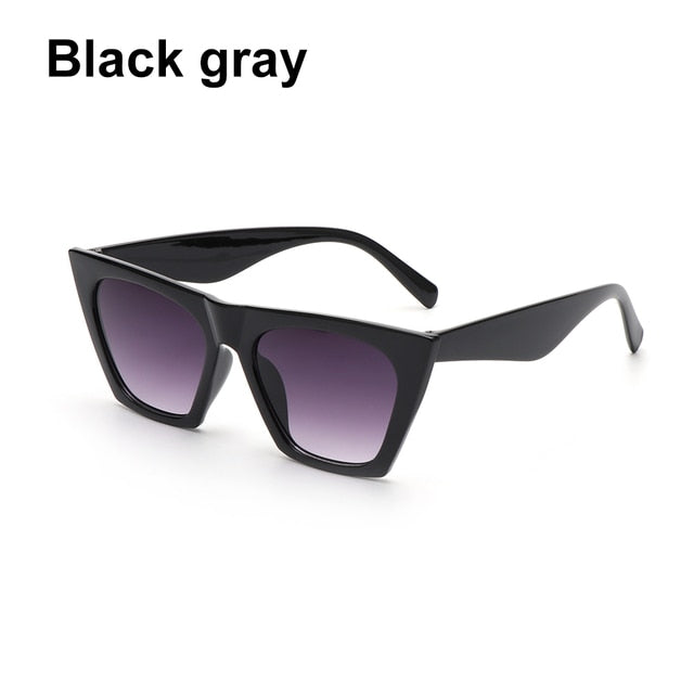 Fashion Square Sunglasses Woman Vintage Cat Eye Design Sun Glasses Female Male Personality Cool Retro Black Cateye Oculos