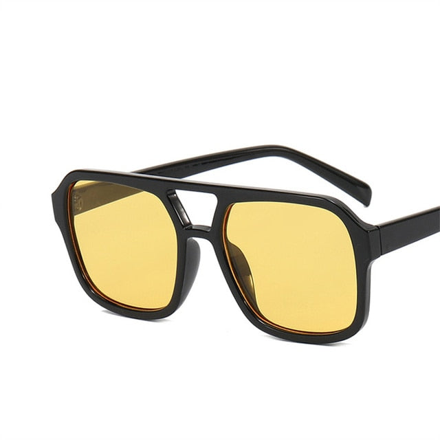 Fashion Square Sunglasses Women Vintage Frame Female Double Beam Sun Glasses Ocean Gradient Retro Designer Outdoor Oculos De Sol