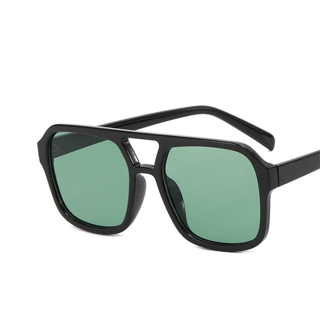 Fashion Square Sunglasses Women Vintage Frame Female Double Beam Sun Glasses Ocean Gradient Retro Designer Outdoor Oculos De Sol