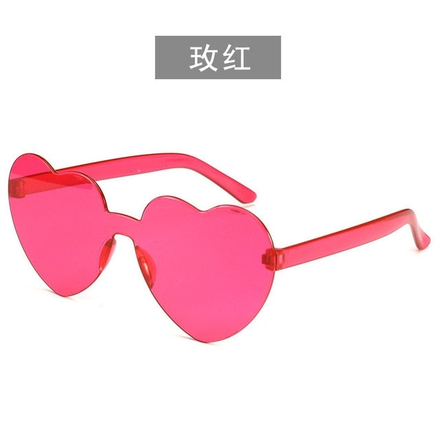 Free shipping 2021 Candy color heart shape ocean personality glasses sunglasses