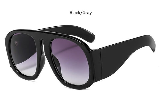 Gradient Pilot Oversized Sunglasses | Women | UV400 Big Frame Transparent Clear Fashion