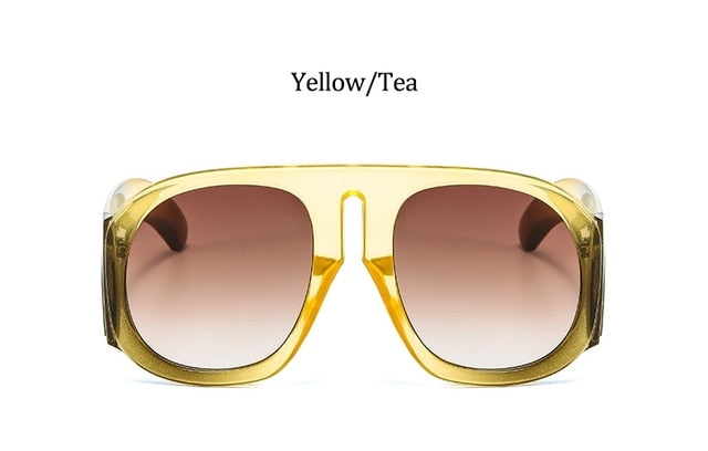Gradient lens pilot Women sunglasses Oversized fashion Brand Big frame Transparent sunglasses Woman 2021 clear shades eyewear