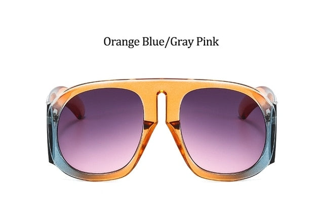 Gradient lens pilot Women sunglasses Oversized fashion Brand Big frame Transparent sunglasses Woman 2021 clear shades eyewear