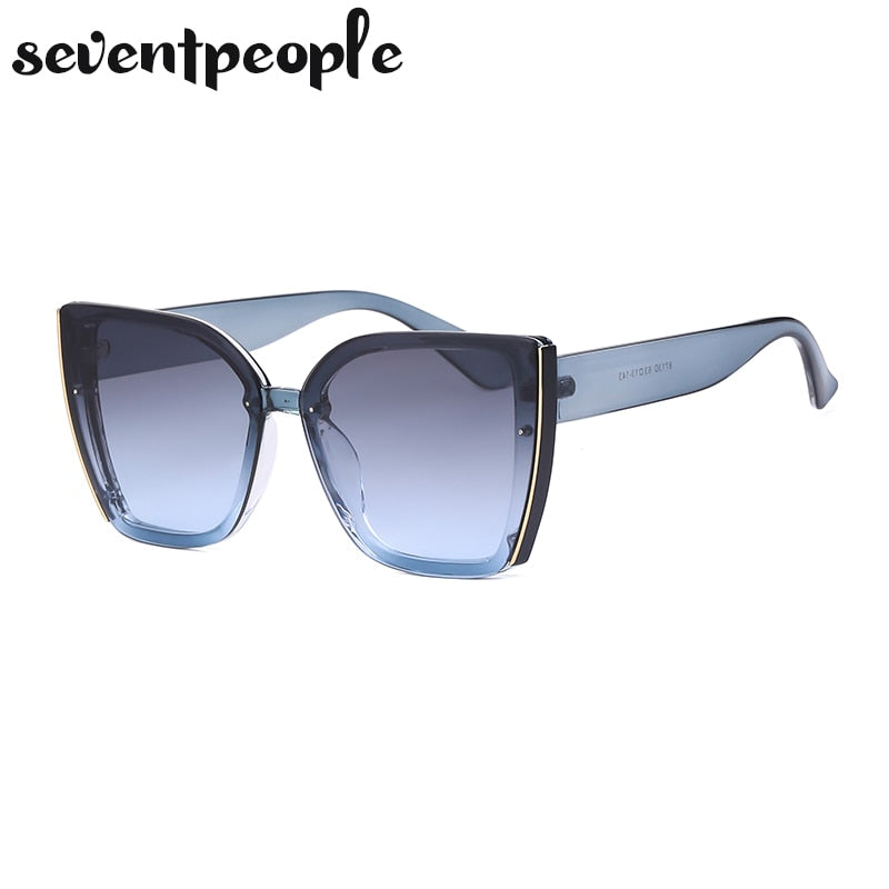 Oversized Cat Eye Sunglasses Women 2022 Luxury Brand Fashion Large Frame Square Sun Glasses for Men Retro Trendy Cateye Eyewear