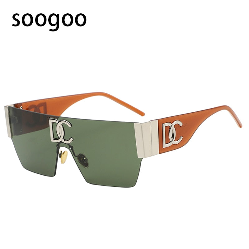 Vintage Square Rimless Sunglasses Women 2022 Fashion Luxury Brand Frameless Sun Glasses For Men OnePiece Eyeglasses Shades UV400