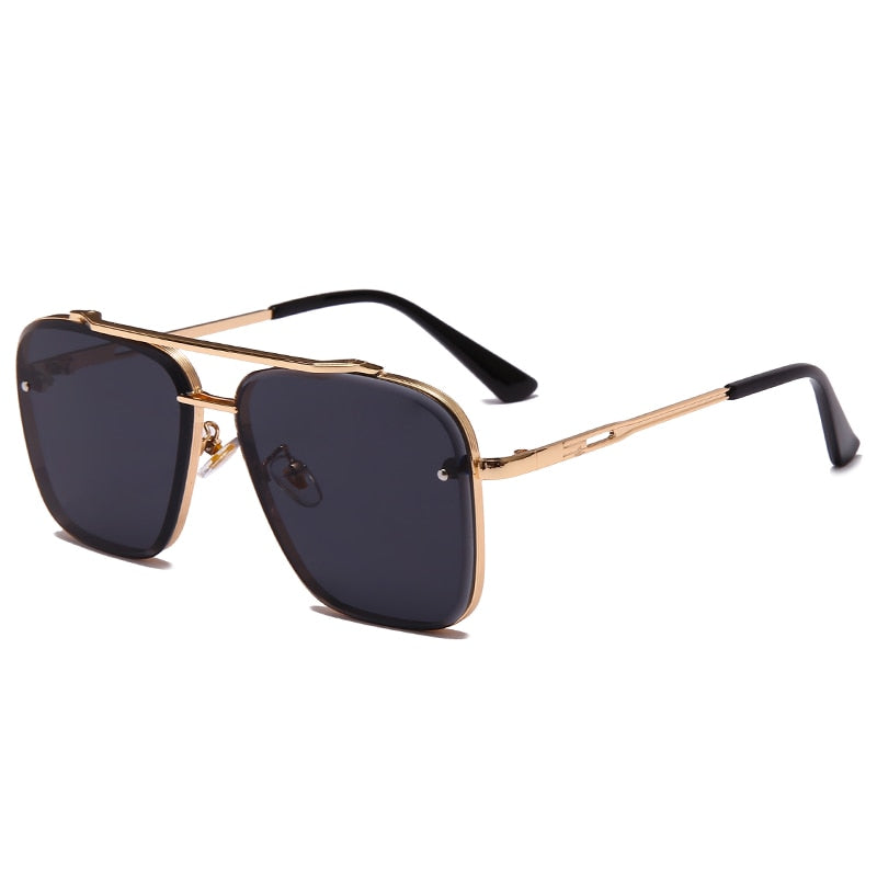 2021 Fashion Cool Men Driving Glasses Goggle Summer Style Gradient Brown Sunglasses Vintage Pilot Sun Glasses Punk Oculos De Sol