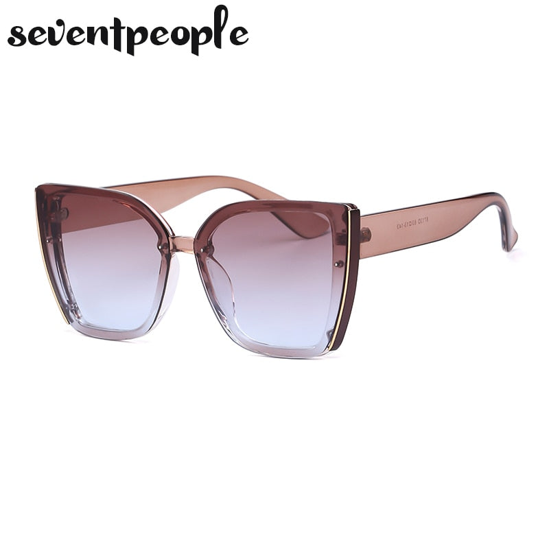 Oversized Cat Eye Sunglasses Women 2022 Luxury Brand Fashion Large Frame Square Sun Glasses for Men Retro Trendy Cateye Eyewear
