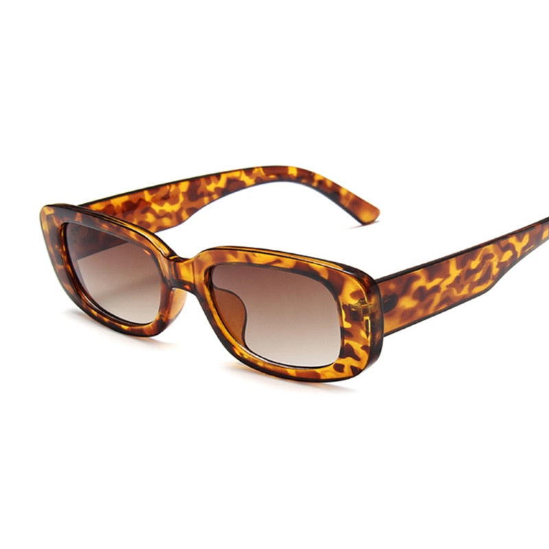 Vintage Black Square Sunglasses Woman Luxury Brand Small Rectangle Sun Glasses Female Gradient Clear Mirror Oculos De Sol