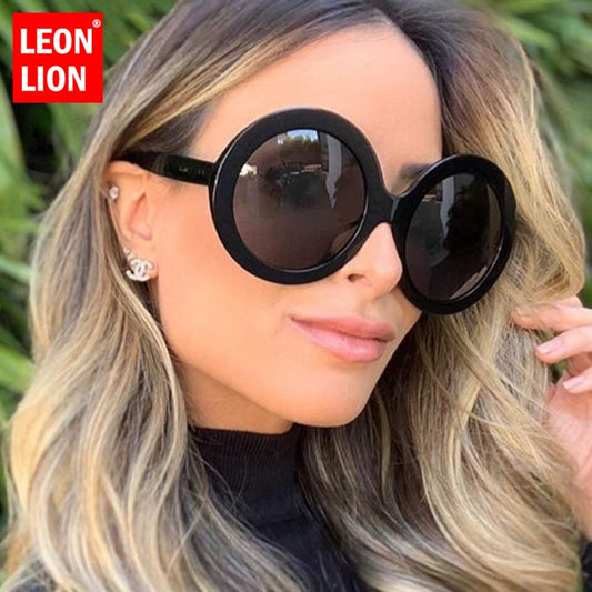 LeonLion 2023 Round Oversized Sunglasses Women Oval Sunglasses Women/Men Vintage Glasses for Women Luxury Oculos De Sol Gafas