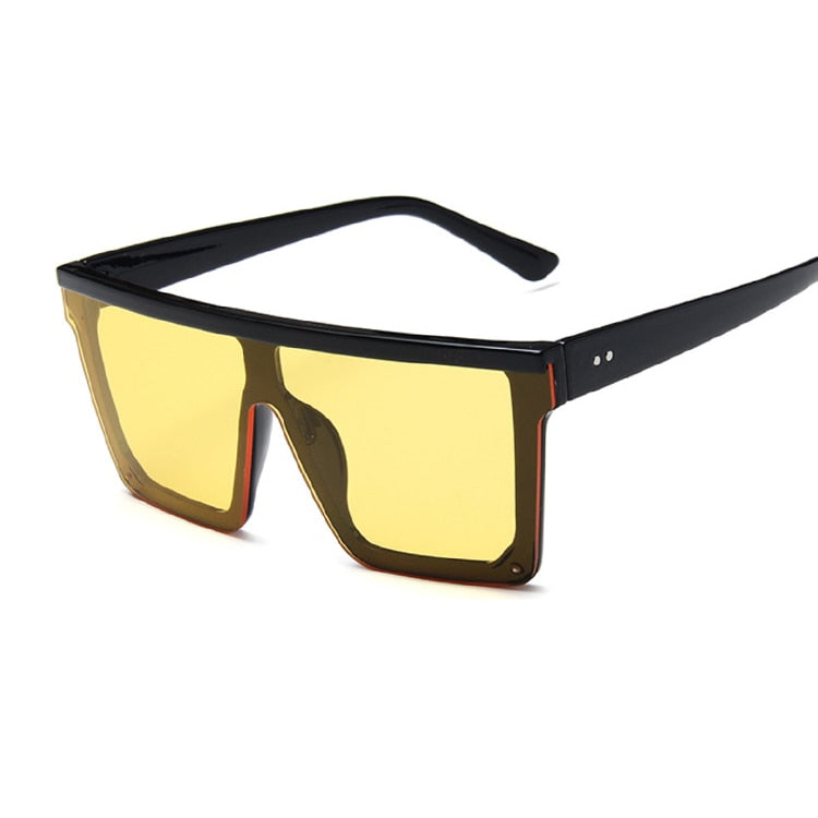 New Fashion Luxury Brand Square Sunglasses Women Vintage Oversize Sun Glasses Female Big Frame Shades Black Lady Uv400