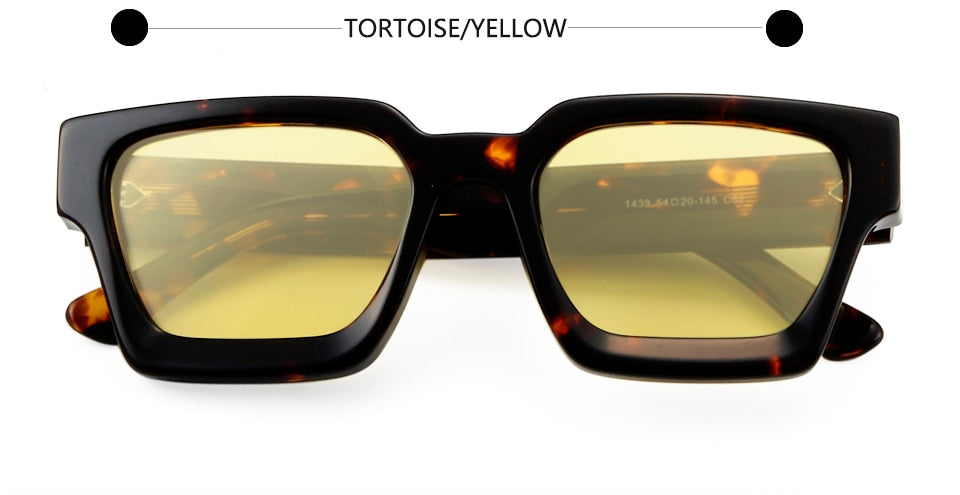 High Thick Acetate Men Sunglasses Square Women Yellow Pink Oculos De Sol Masculino Punk Designer Oversized Eyewear Shades UV400
