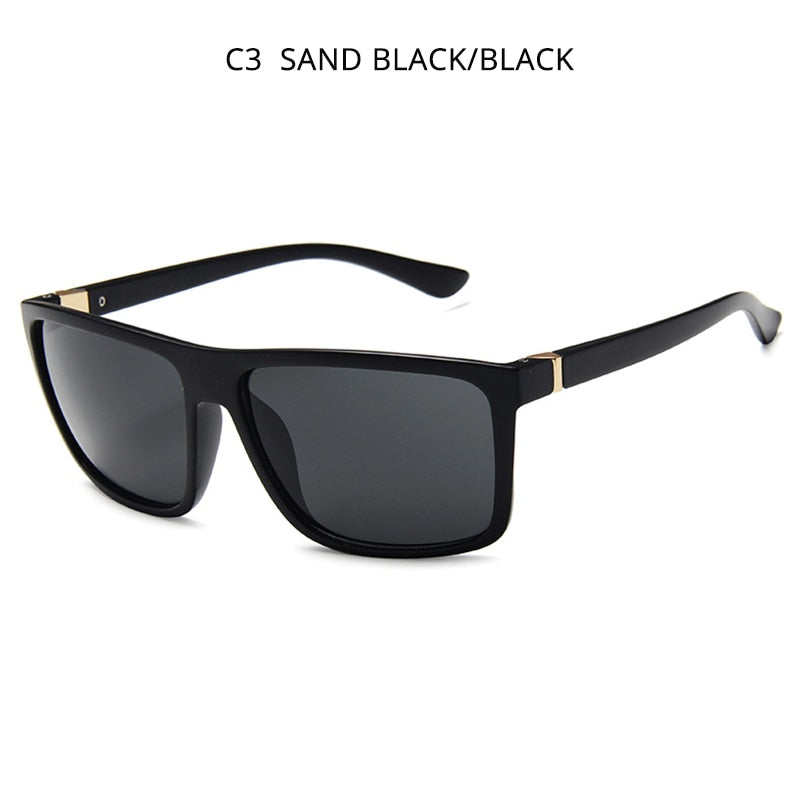 HOOBAN Fashion Square Men Sunglasses Classic Rectangle Big Male Sun Glasses Vintage Mirror Driving Sunglass UV400