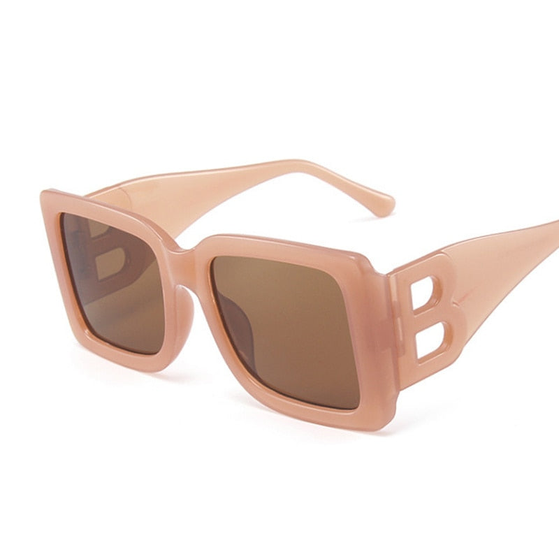 Brand Fashion Square Sunglasses Woman Mirror Black Gradient Sun Glasses Female Big Frame Modern Retro Vintage Oculos De Sol