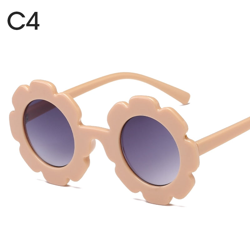 Vintage Kids Sunglasses Child Sun Glasses Round Flower Gafas Baby Children UV400 Sport Sunglasses Girls Boys Oculos De Sol
