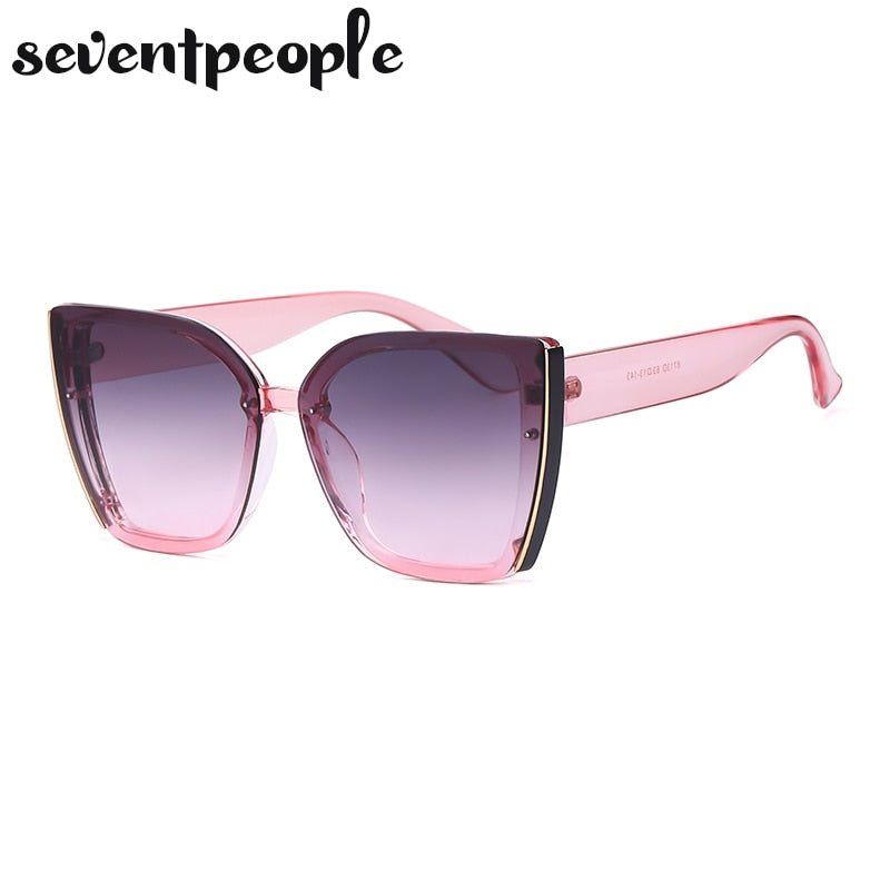 Oversized Cat Eye Sunglasses Women 2022 Luxury Brand Fashion Large Frame Square Sun Glasses for Men Retro Trendy Cateye Eyewear
