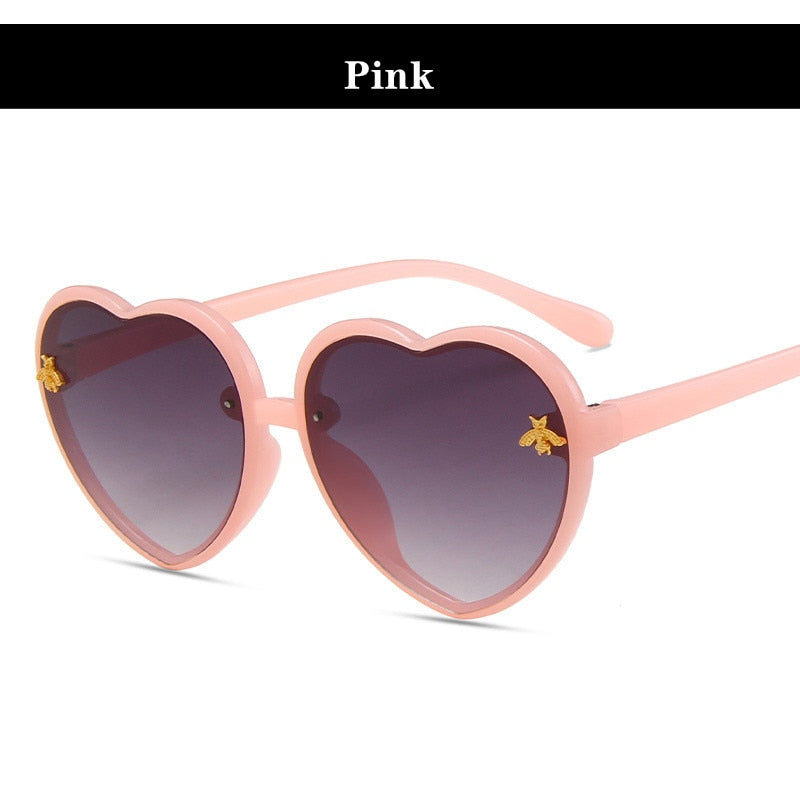 Fashion Brand Heart Kids Sunglasses Children Retro Cute Pink Cartoon Sun Glasses Frame Girls Boys Baby Sunglasses UV400 Eyewear