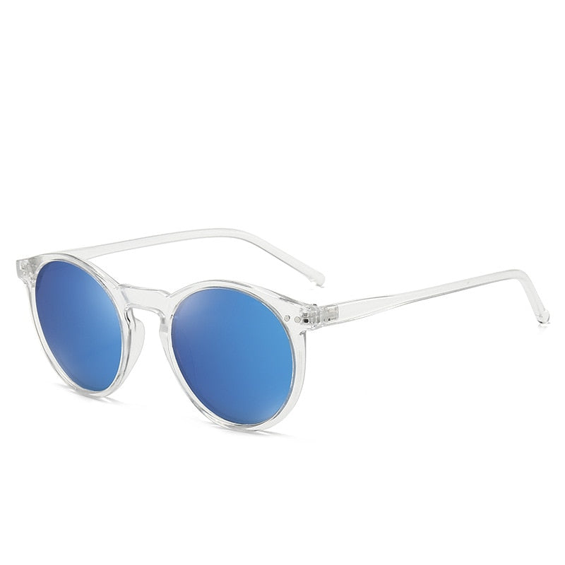 Elbru Vintage Fashion Women Sunglasses Transparent Frame Polarized Colorful Clear Lens Sun Glasses Classic Sunshades For Men