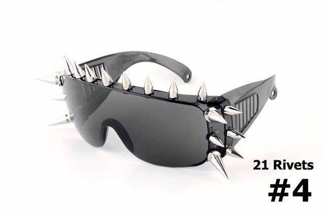 2021 New Rivet Spike Decoration Wild Rock SteamPunk men/women Sunglasses Cool Fashion Stage Bar Party Sun Glasses Oculos De Sol