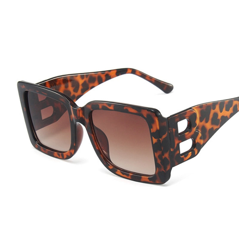 Brand Fashion Square Sunglasses Woman Mirror Black Gradient Sun Glasses Female Big Frame Modern Retro Vintage Oculos De Sol