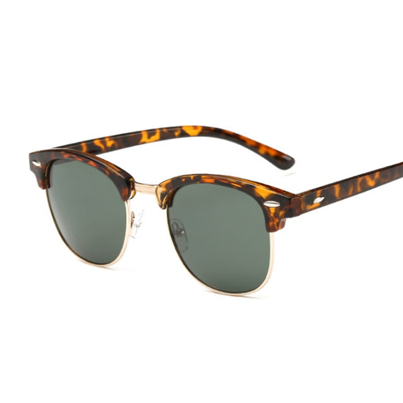 Polarized Man Sunglasses Vintage Brand Designer Sun Glasses Woman Semi Rimless Classic Rivet Retro Male Female Oculos De Sol