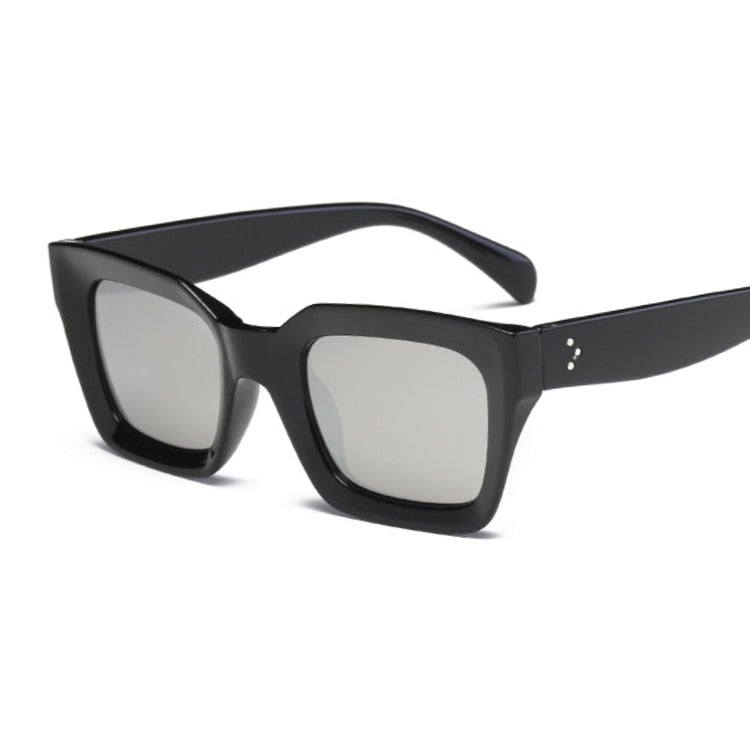 New Fashion Women Luxury Brand Square Sunglasses Ladies Vintage Oversized Sun Glasses Female Big Frame Uv400 Shades Black