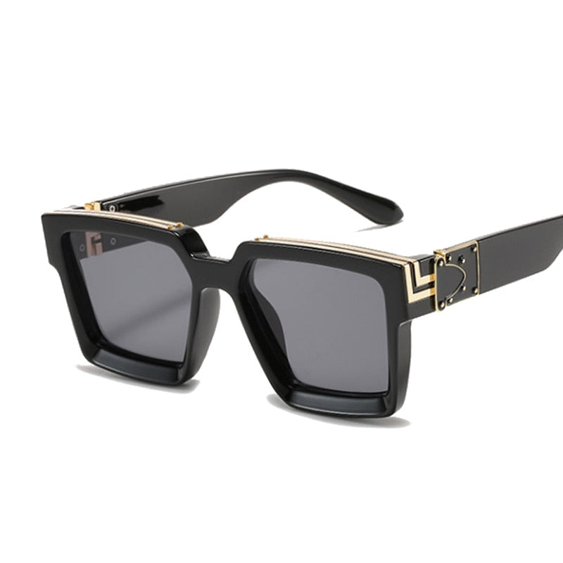 Fashion Square Men Sunglasses Brand Designer Plastic Frame Sun Glasses Shades For Women Black Silver Mirror Oculos De Sol