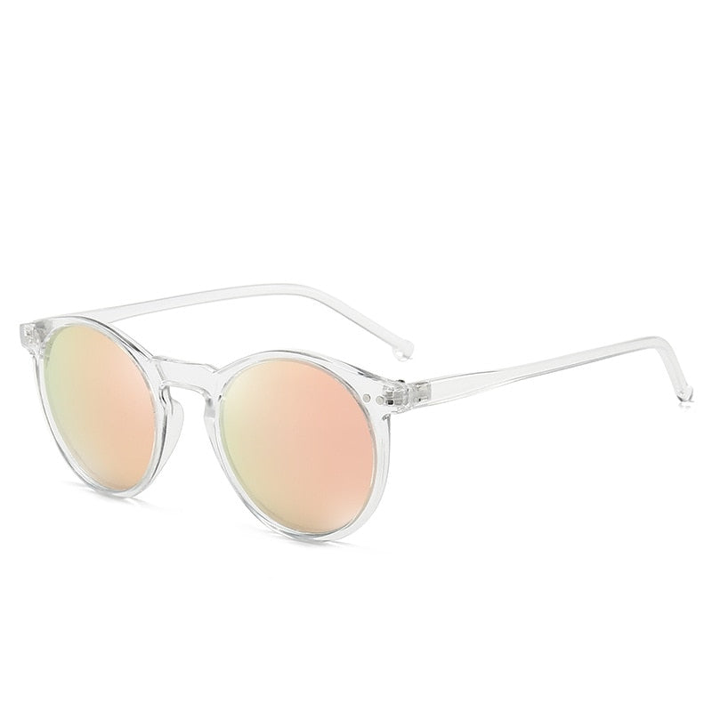 Elbru Vintage Fashion Women Sunglasses Transparent Frame Polarized Colorful Clear Lens Sun Glasses Classic Sunshades For Men