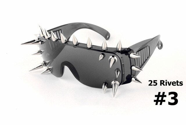Rivet Spike Steampunk Sunglasses | Women & Men | UV400 Rock Fashion Stage Party Shades