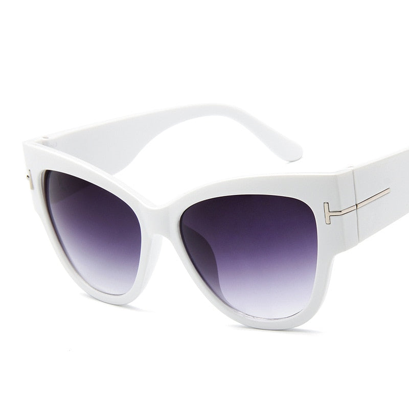Women Sunglasses  New Fashion Brand Designer Cat Eye Female Gradient Points Sun Glasses Big Oculos feminino de sol UV400