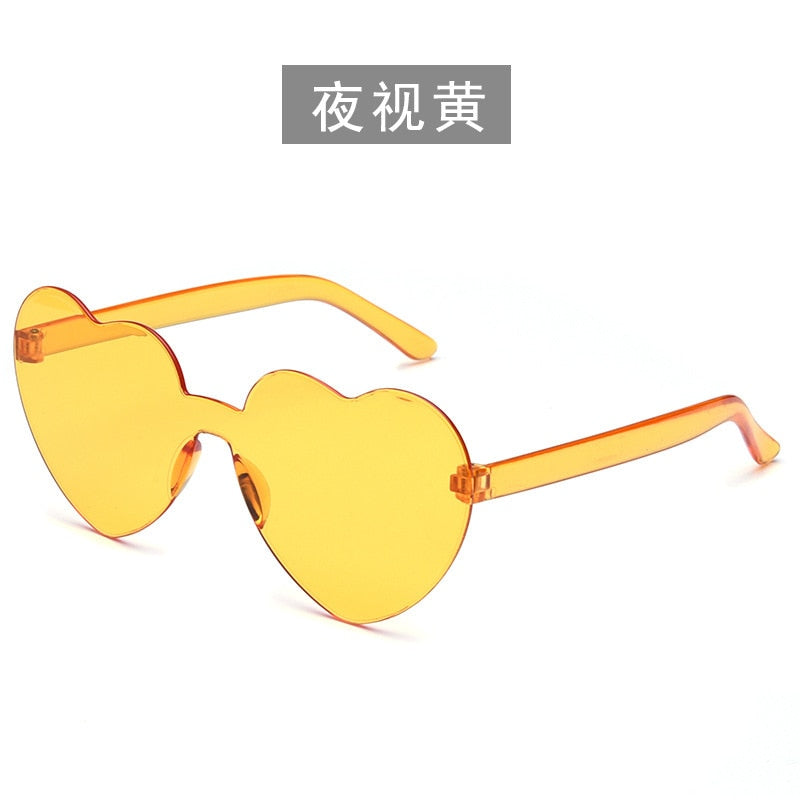 Free shipping 2021 Candy color heart shape ocean personality glasses sunglasses