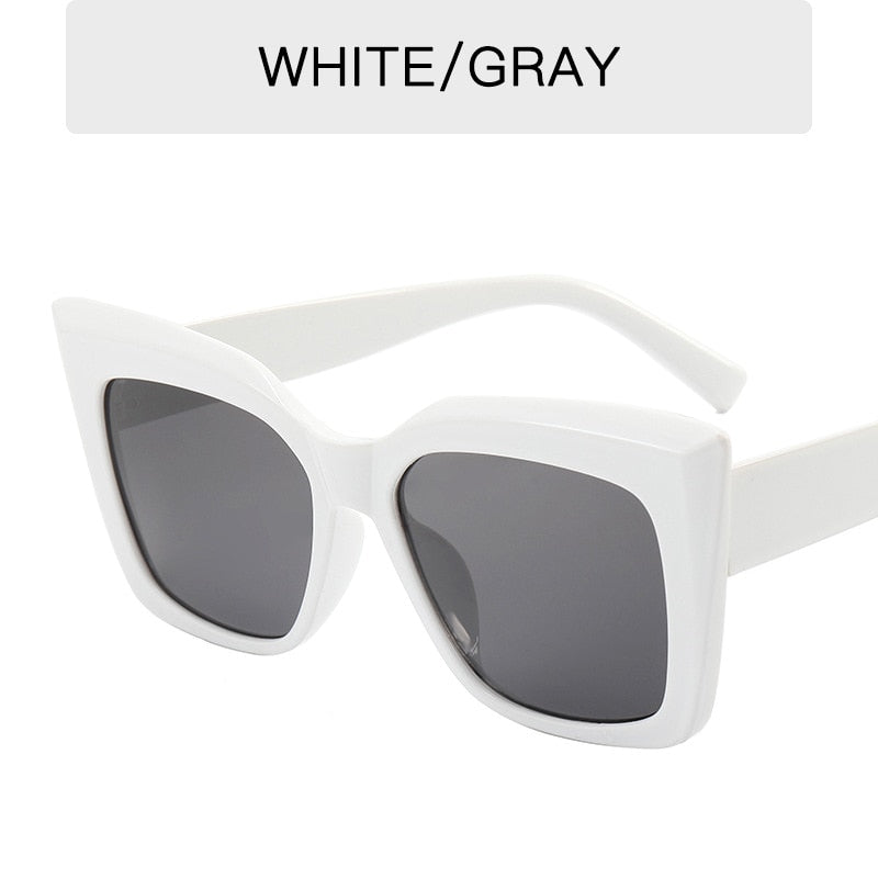 AKA VISION Cateye Oversized Sunglasses Women Gradient Eyewear Shades for Women Wholesale Luxury Square Glasses Gafas De Sol 2021