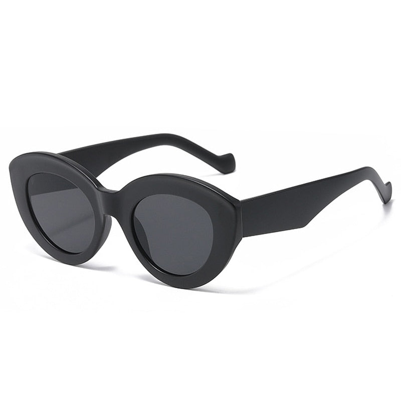 SO&EI Ins Popular Fashion Oversized Cat Eye Women Sunglasses Retro Leopard Shades UV400 Men Trending Oval Sun Glasses