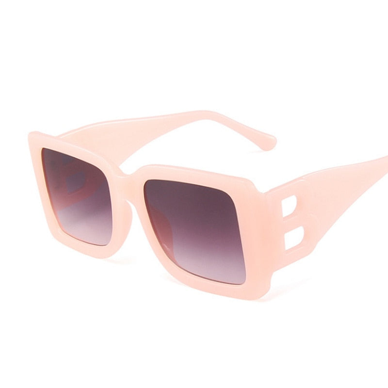 Brand Fashion Square Sunglasses Woman Mirror Black Gradient Sun Glasses Female Big Frame Modern Retro Vintage Oculos De Sol